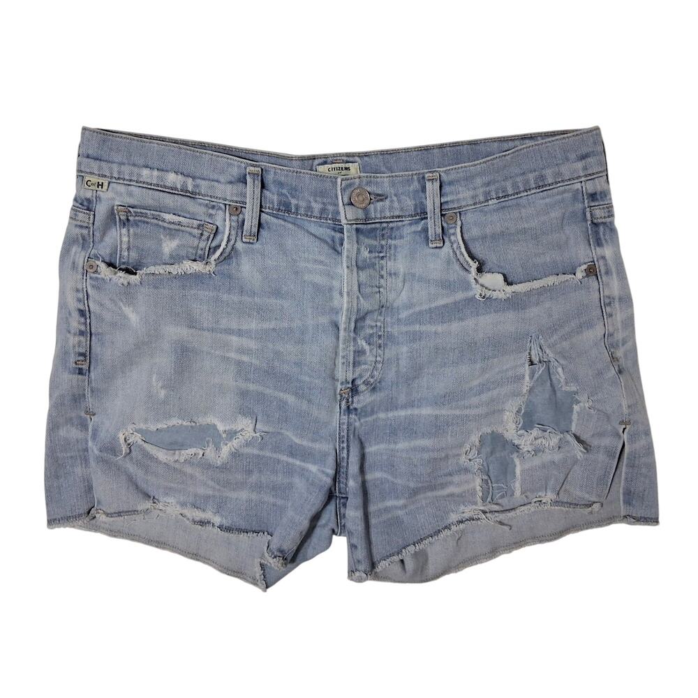 Citizens of Humanity Carey Slouchy Fit Distressed Denim Shorts Women's 27